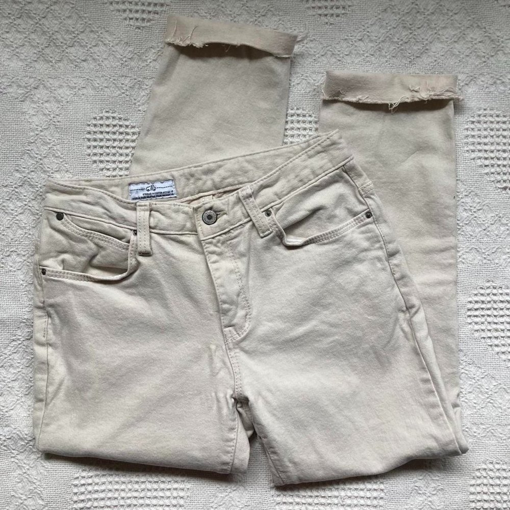 Scooter cream cropped jeans
